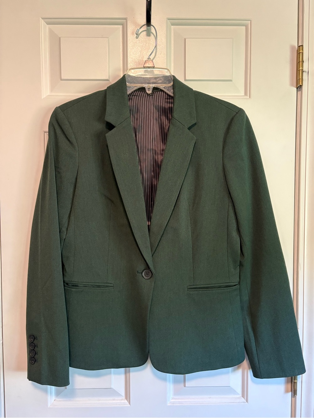Express Women's Dark Green Single-Button Blazer